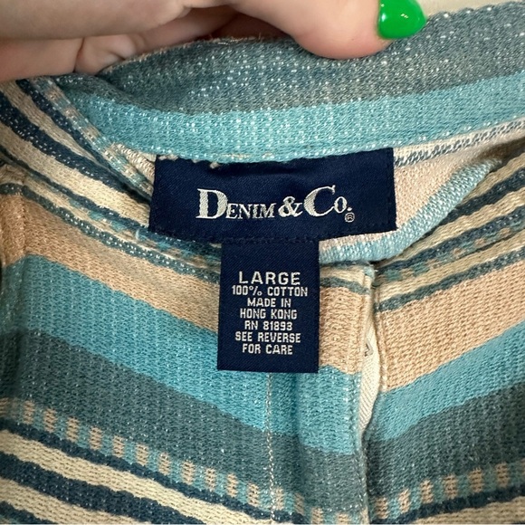 Denim & Co. | Western Colorful Stripe Midi Length Skirt Size Large - Picture 4 of 5